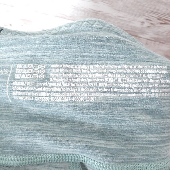 Victorias Secret Womens Leggings Sz 10 Green Side Pockets 526A - Picture 4 of 4